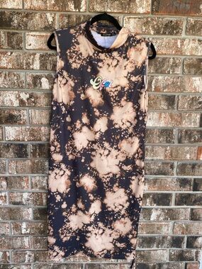 NWT Boohoo Bleach-Effect Ribbed Dress
